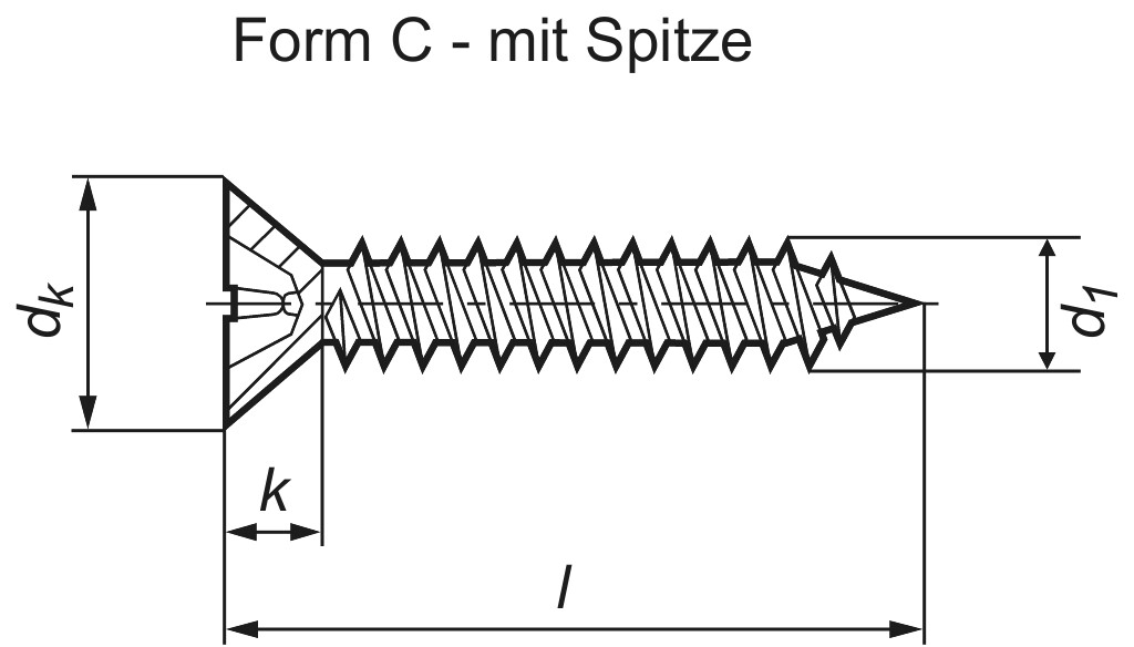 DIN 7982  steel  4,2 x 19    C-H zinc-plated